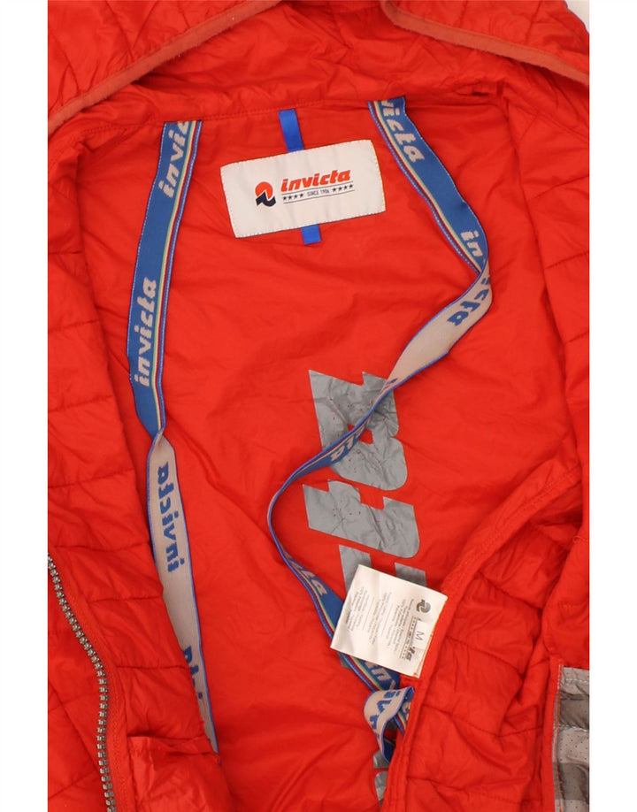 INVICTA Womens Hooded Windbreaker Jacket UK 12 Medium Red Polyamide Vintage Invicta and Second-Hand Invicta from Messina Hembry 