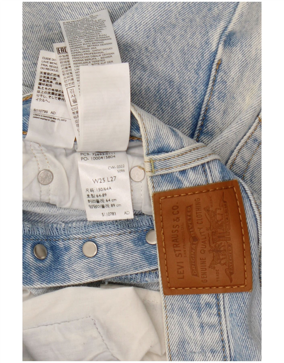 Levi's široke ženske traperice W25 L27 plavi pamuk