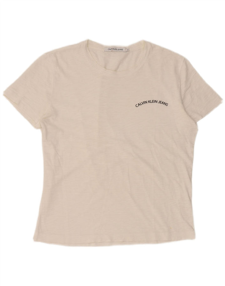 Calvin Klein Jeans Ženska majica kratkih rukava UK 14 Srednje bijela