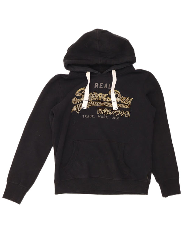 SUPERDRY Ženska majica s kapuljačom s grafičkim motivima UK 12 Srednji crni pamuk