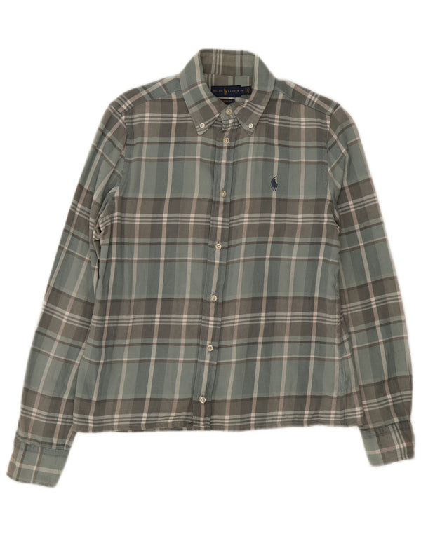 Ralph Lauren Mens Classic Fit Flannel Shirt Medium Grey Check Cotton
