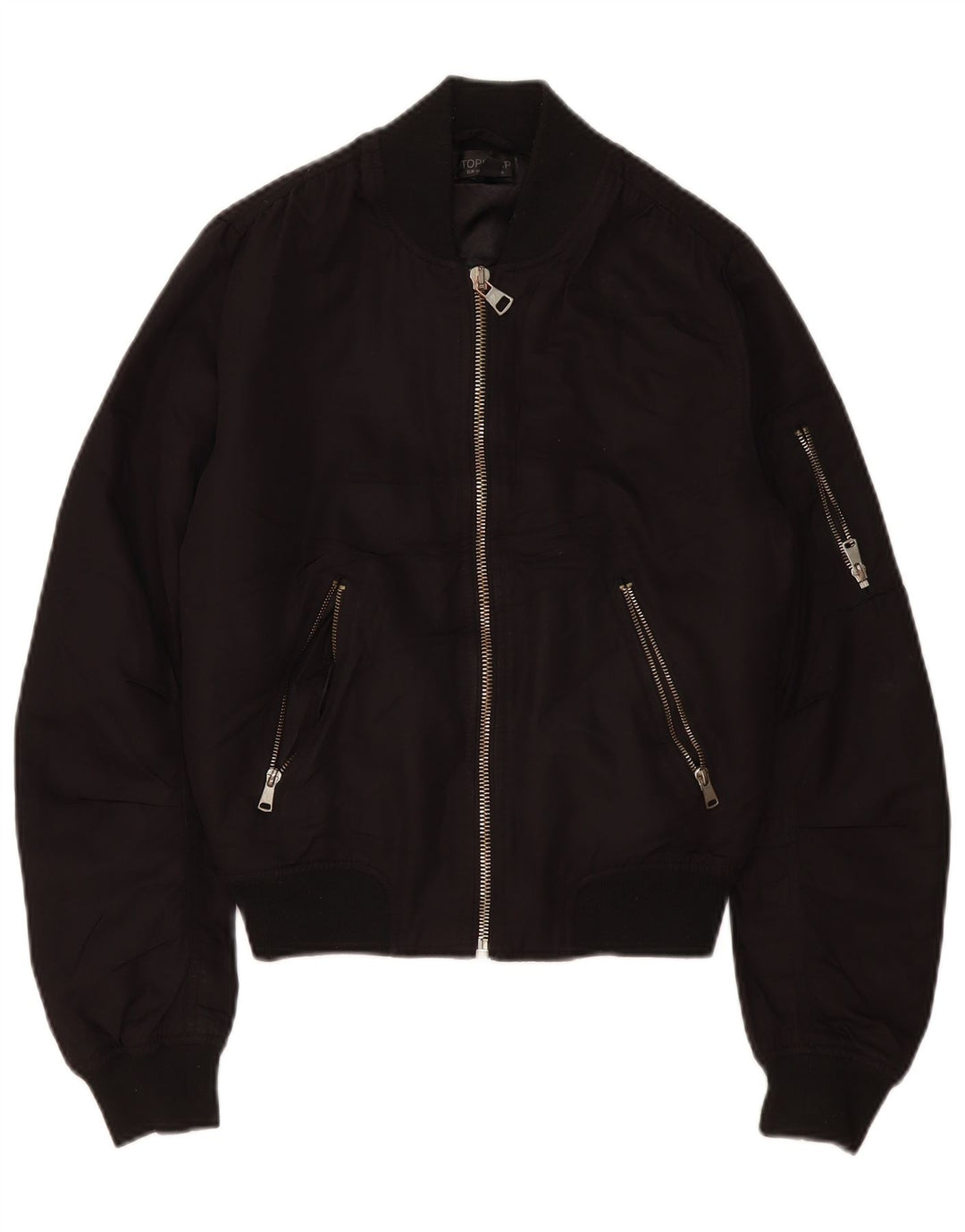 Topshop ženska prevelika bomber jakna UK 6 XS crni poliester