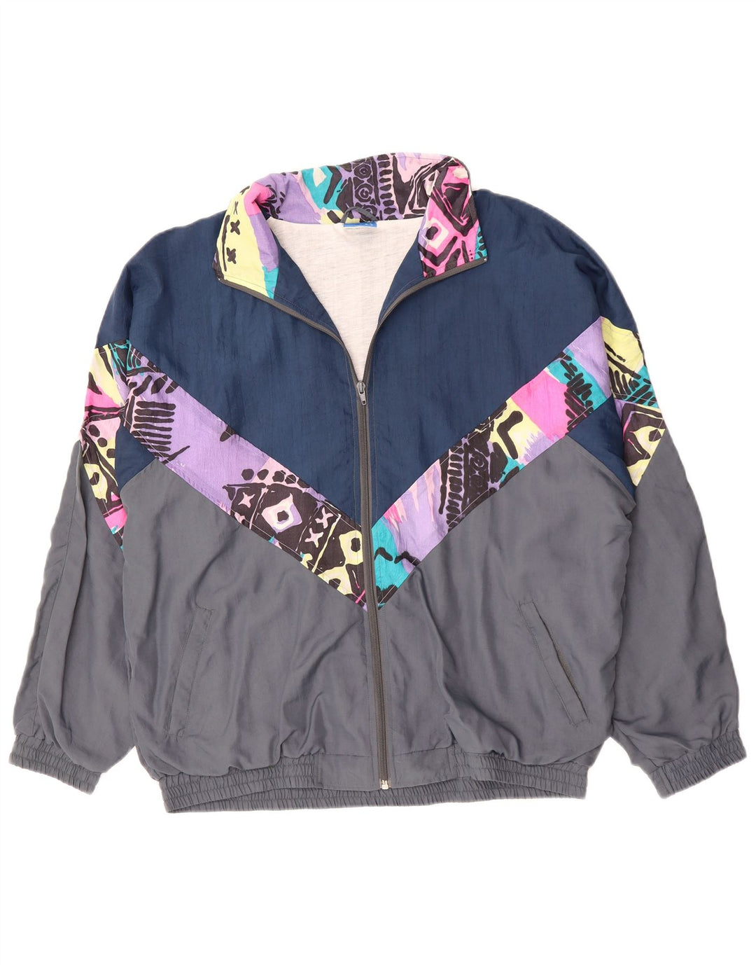 Vintage muška gornja jakna od trenirke XL sivi poliester u boji 90-ih