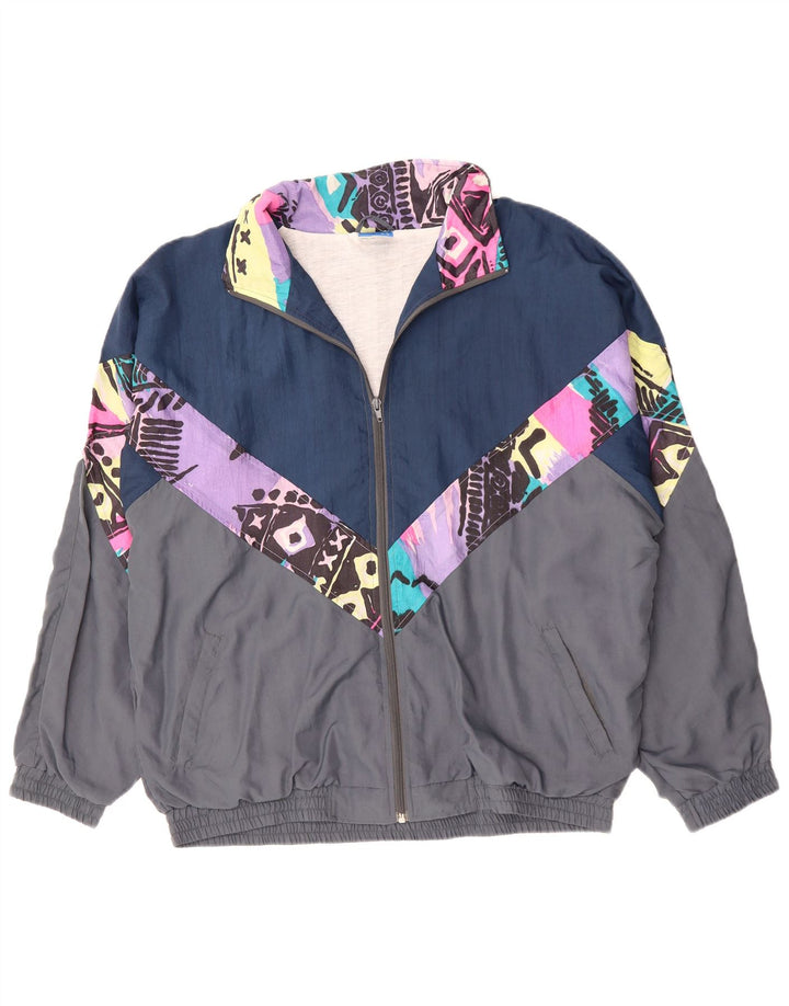 Vintage muška gornja jakna od trenirke XL sivi poliester u boji 90-ih