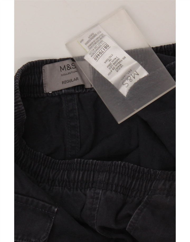 Marks & Spencer muške obične chino hlače W39 L29 tamnoplavi pamuk