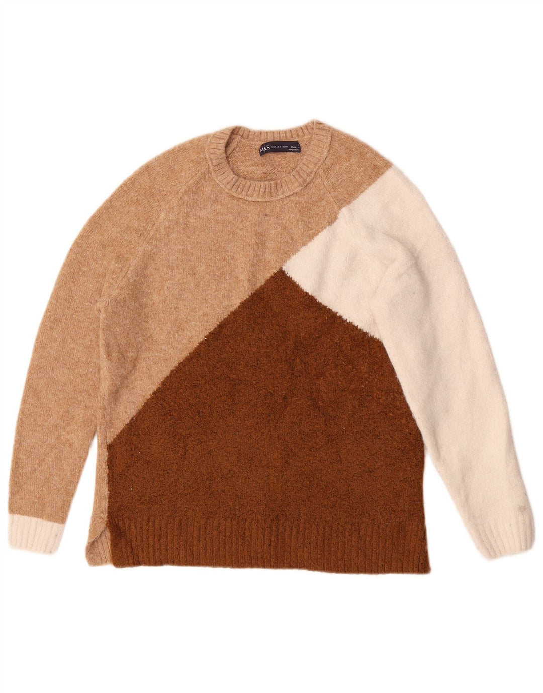 Marks & Spencer ženski džemper s okruglim izrezom UK 10 Small Brown