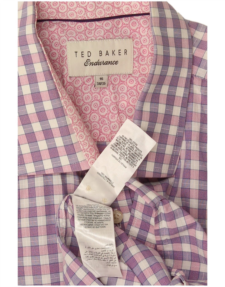 Ted Baker muška košulja veličine 16 veliki ljubičasti karirani pamuk