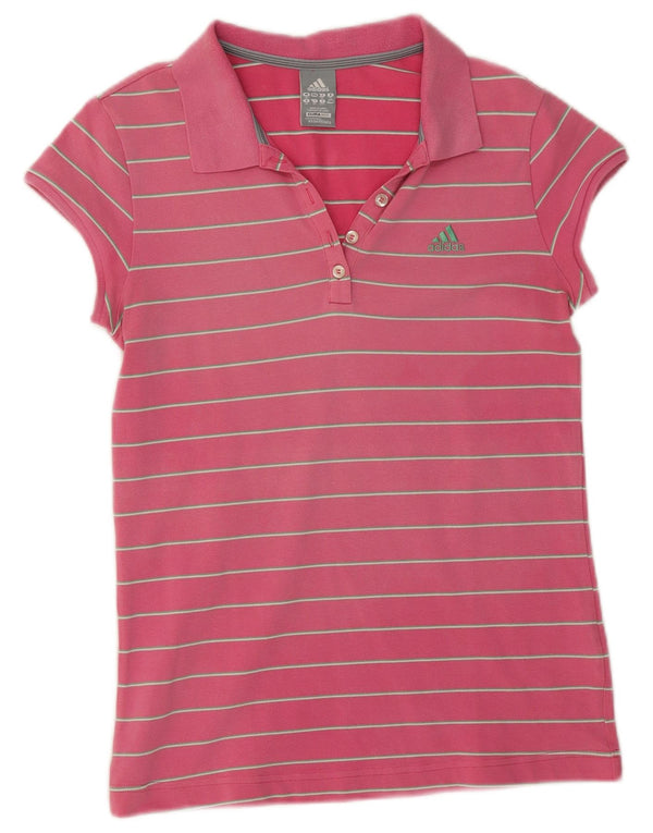 Adidas ženska polo majica Clima 365 UK 16 pamuk s velikim ružičastim prugama