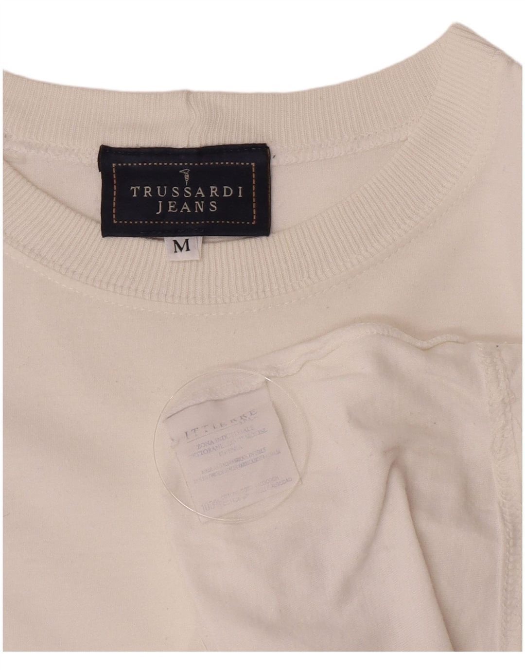 Trussardi Jeans muška grafička majica kratkih rukava Srednje bijeli pamuk