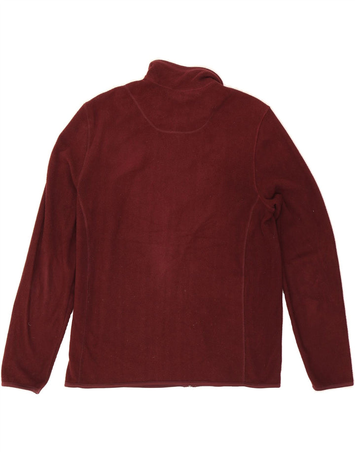 MARKS & SPENCER Mens Fleece Jacket UK 38 Medium Burgundy Polyester Vintage Marks & Spencer and Second-Hand Marks & Spencer from Messina Hembry 