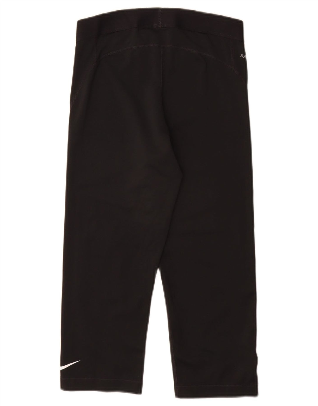 NIKE Ženske Dri Fit Graphic Capri Leggings UK 12 Srednje crni poliester