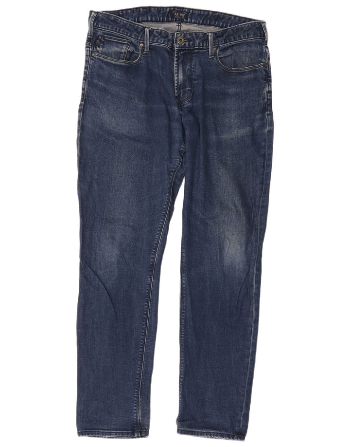 Armani Mens Slim Jeans W34 L30 Blue Cotton