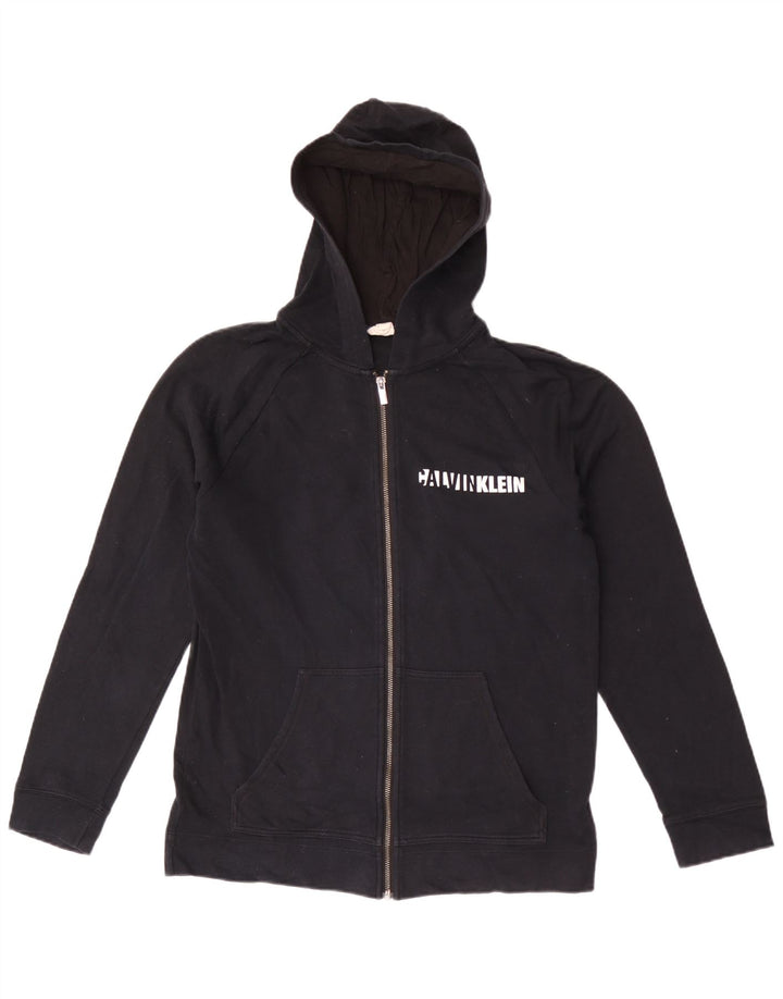 Calvin Klein muška majica s kapuljačom s patentnim zatvaračem srednje crna