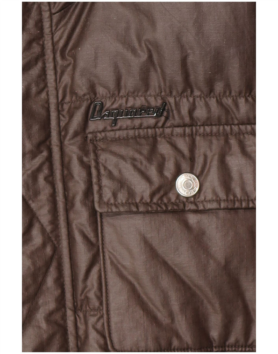 Dsquared muška podstavljena jakna s patentnim zatvaračem IT 48 srednje smeđeg dizajnera