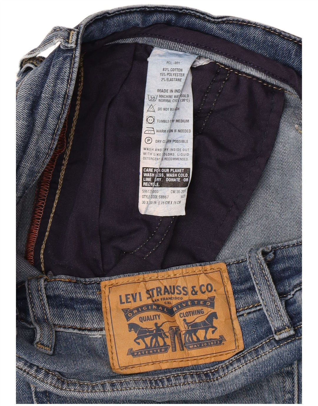 Levi's ženske ravne traperice W30 L25 plavi pamuk
