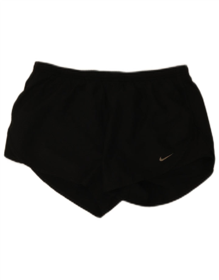 NIKE Ženske Dri Fit Sportske Kratke Hlače UK 14 srednje crne Chevron