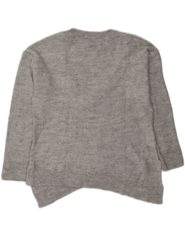 Zara ženski asimetrični veliki džemper s V-izrezom UK 10 Small Gray