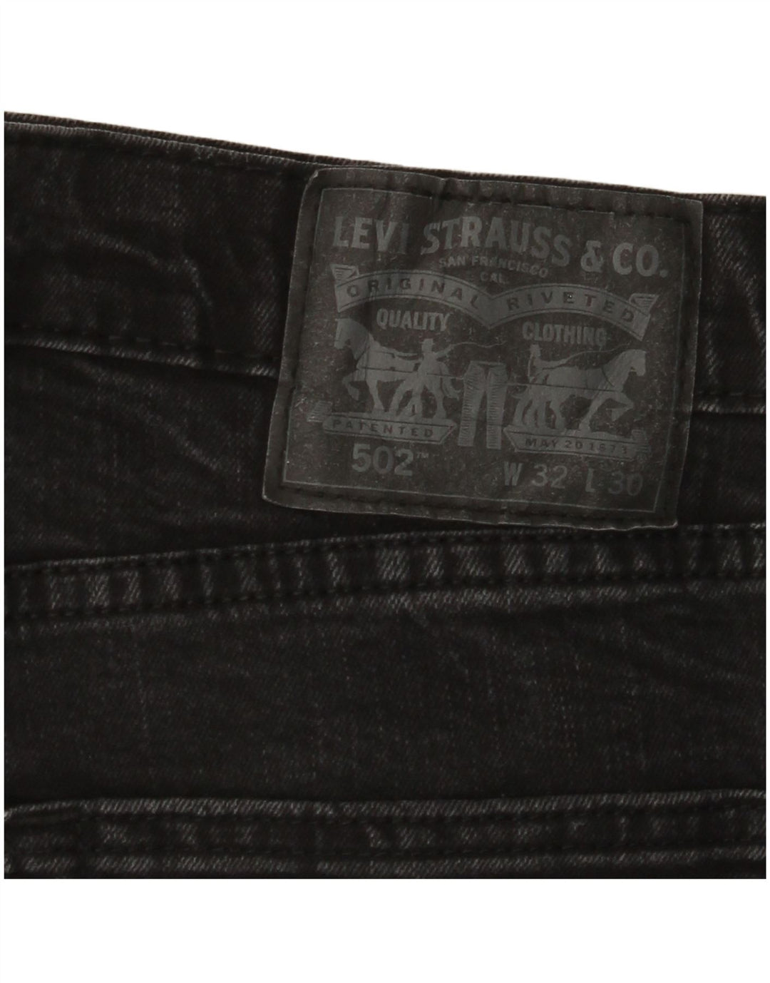 LEVI'S muške 502 sužene traperice W32 L30 crni pamuk