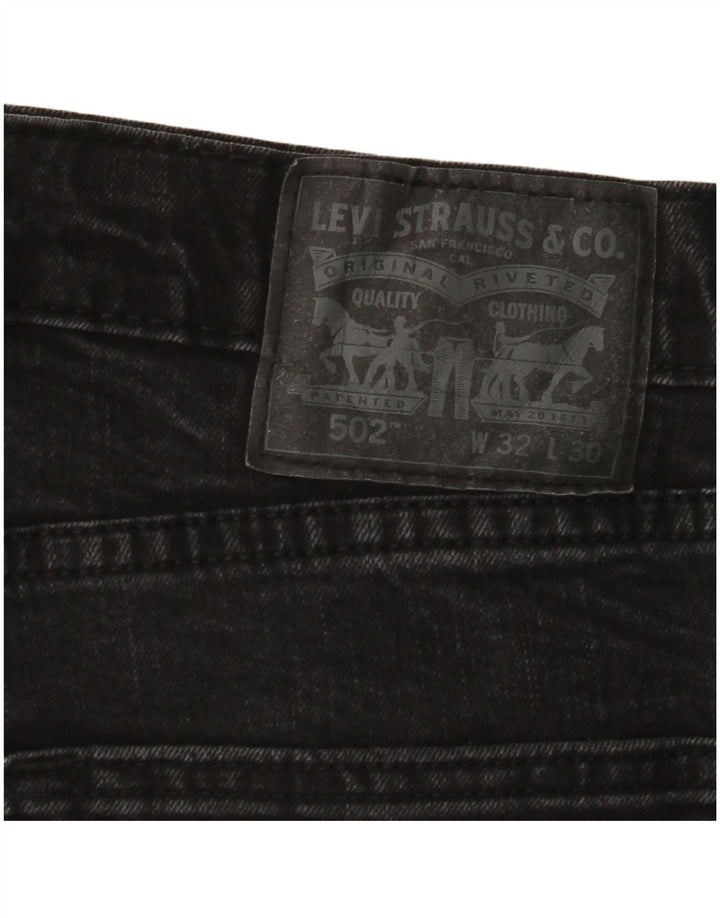 LEVI'S muške 502 sužene traperice W32 L30 crni pamuk