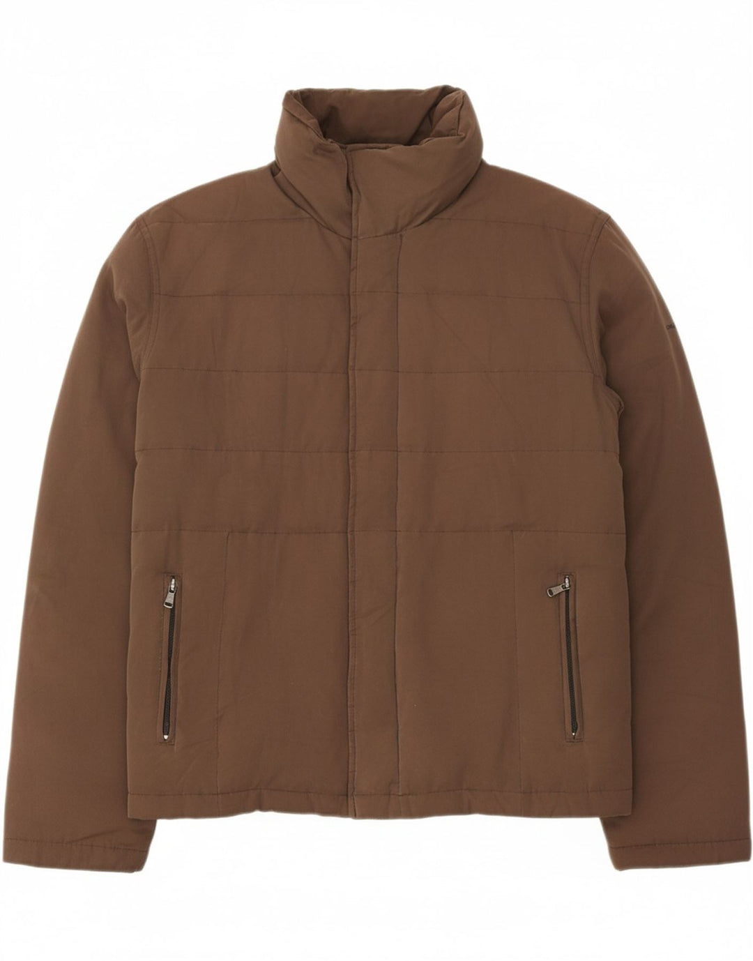 CALVIN KLEIN JEANS Mens Padded Jacket UK 42 XL Brown Polyester