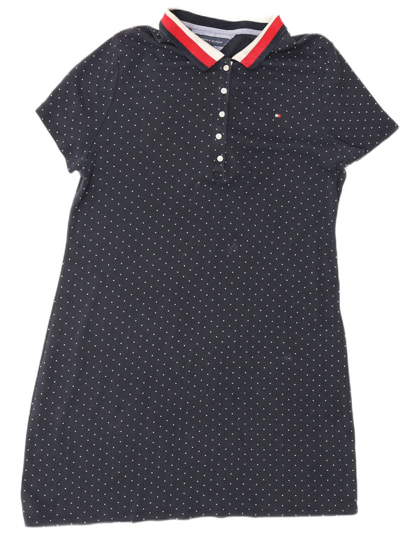 Tommy Hilfiger Womens Short Sleeves Polo Dress UK 18 XL Navy Blue Spotted