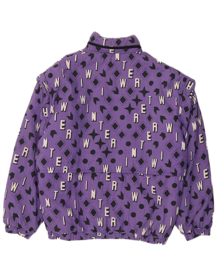 Vintage muška bomber jakna UK 40 Large Purple Geometric