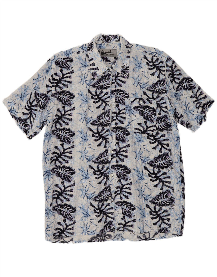 FOLLIE muška košulja kratkih rukava veličina 41/42 velika tamnoplava cvjetna viskoza