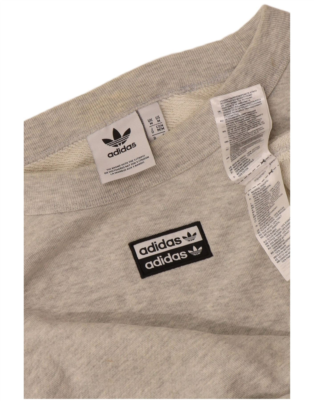 Adidas muška trenirka širokog kroja, srednje sivi flekasti pamuk