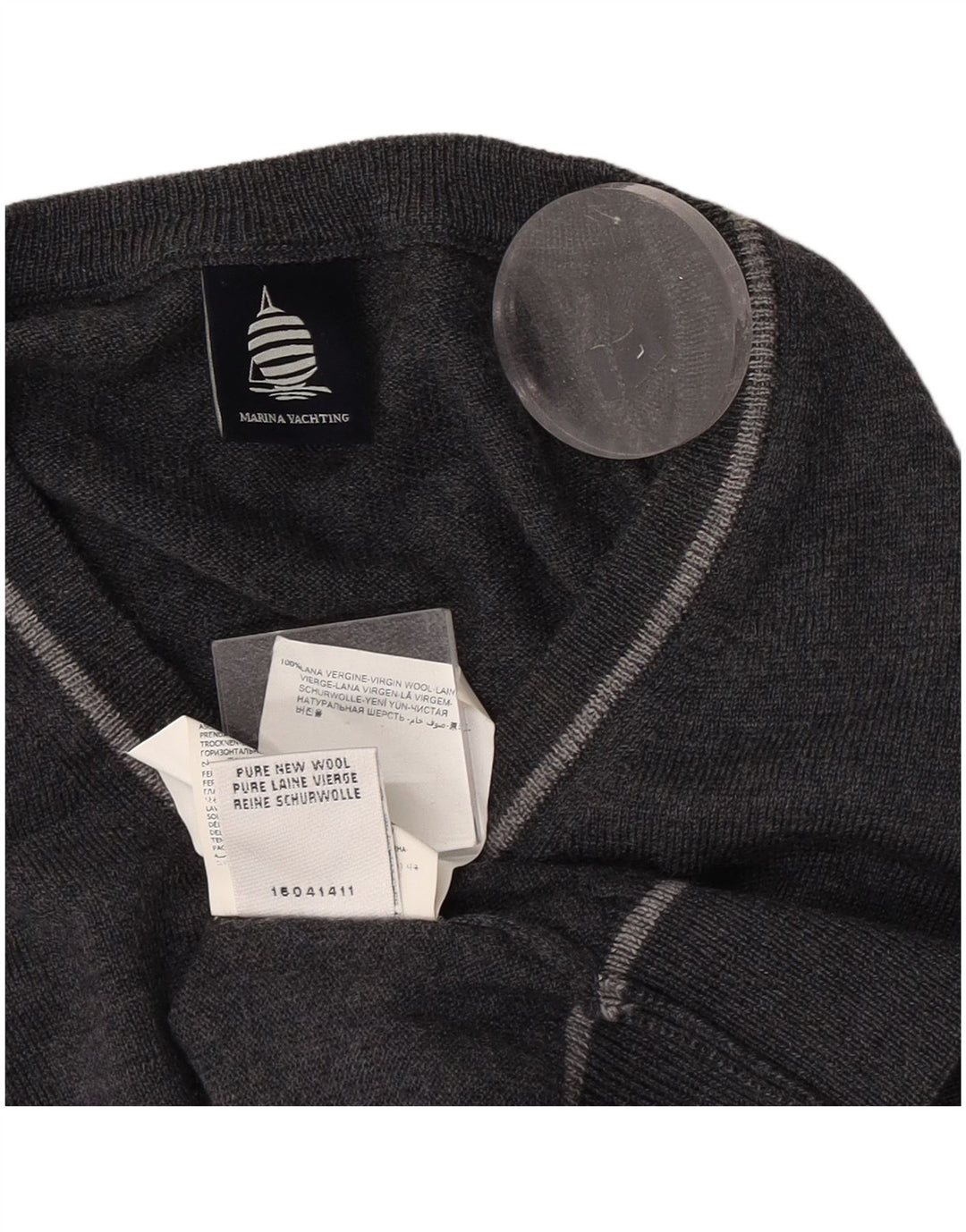 Marina Yachting, veliki sivi vuneni džemper s V-izrezom