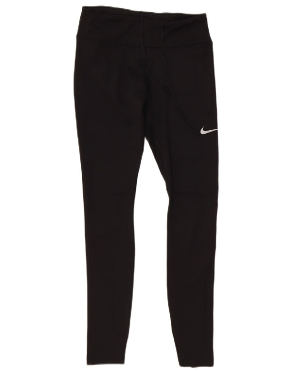 Nike Womens Dri Fit Leggings UK 8 Small  Black Polyester
