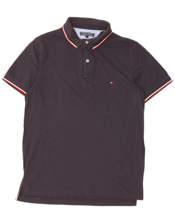 Tommy Hilfiger Mens Slim Fit Polo Shirt Large Black Cotton
