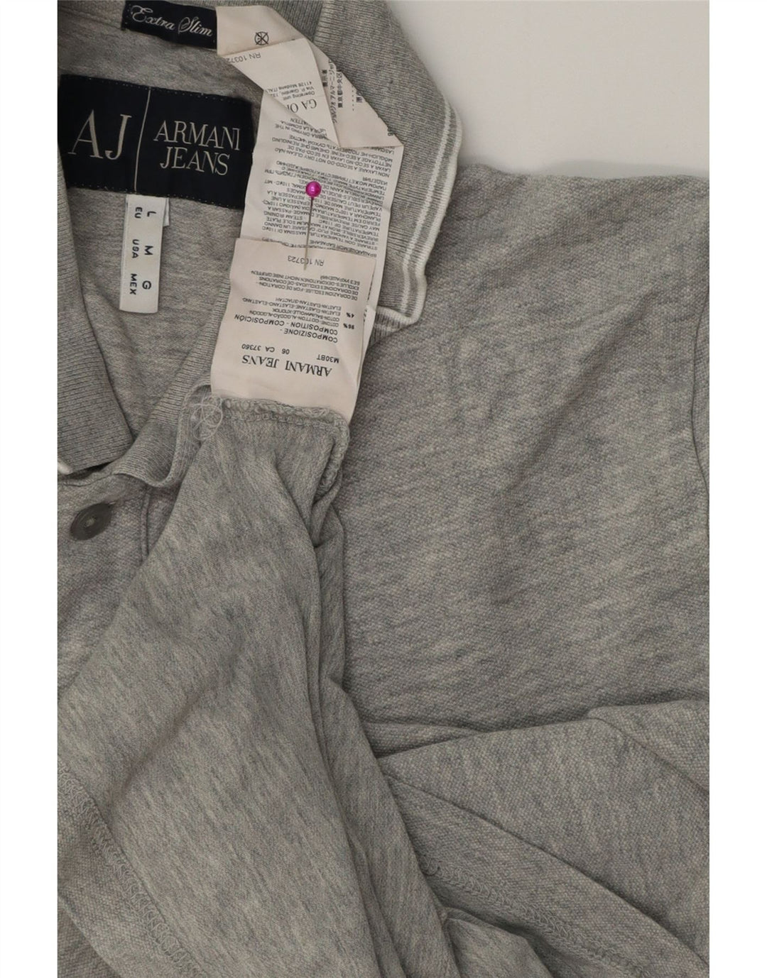 Armani Jeans muška ekstra uska polo majica srednje sivi pamuk