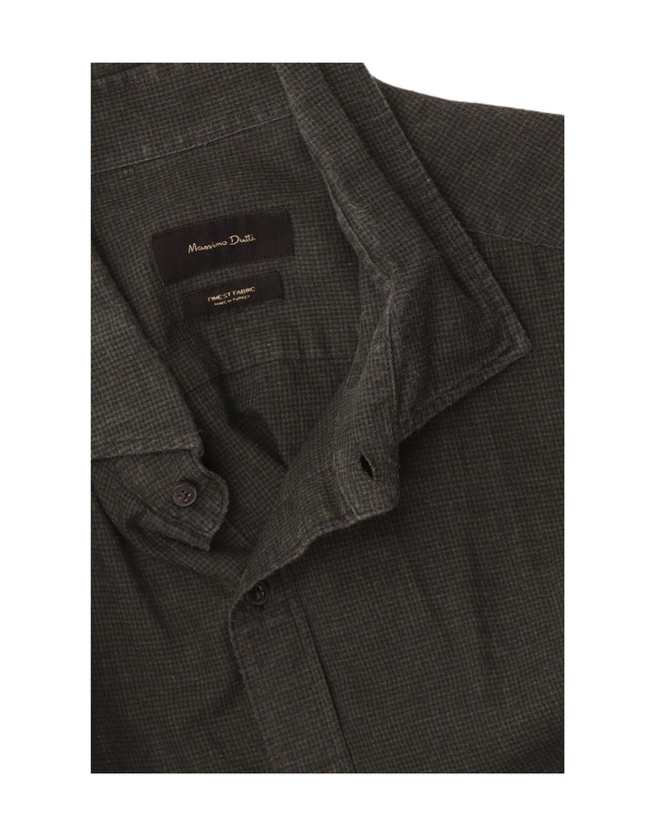 Massimo Dutti muška košulja srednje zelene boje ptičje zube