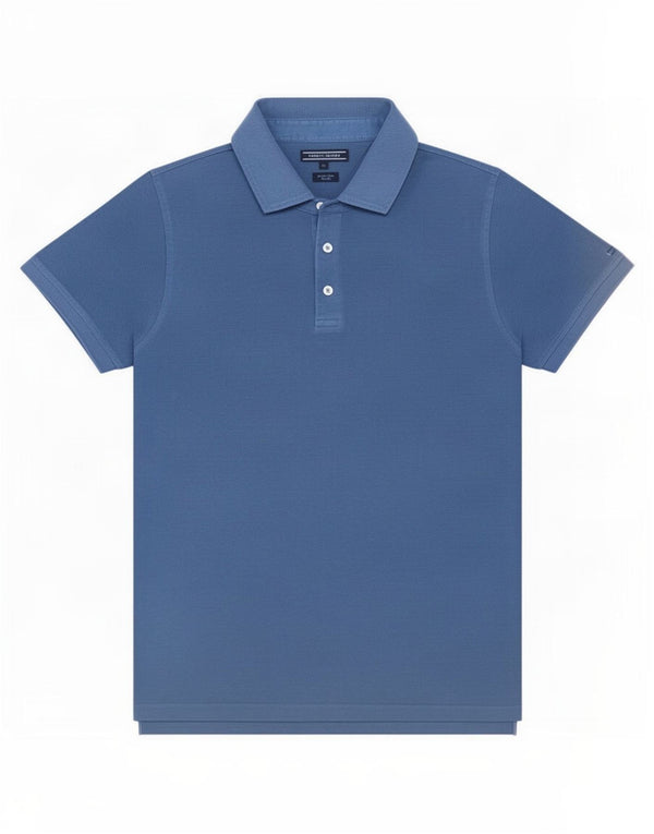 Tommy Hilfiger muška odjeća obojena uska polo majica srednje plavi pamuk