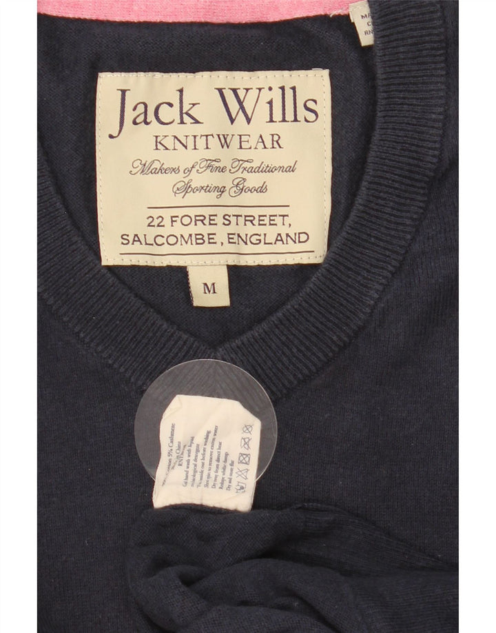 JACK WILLS Muški džemper s V-izrezom Srednji tamnoplavi pamuk