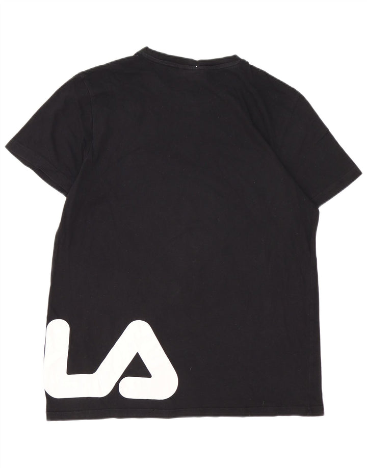 FILA Mens Graphic T-Shirt Top Large Black Cotton Vintage Fila and Second-Hand Fila from Messina Hembry 