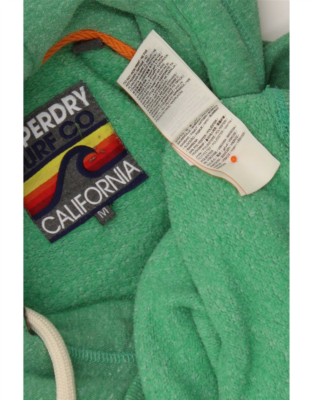 Superdry muška majica s kapuljačom s kapuljačom, srednji zeleni pamuk