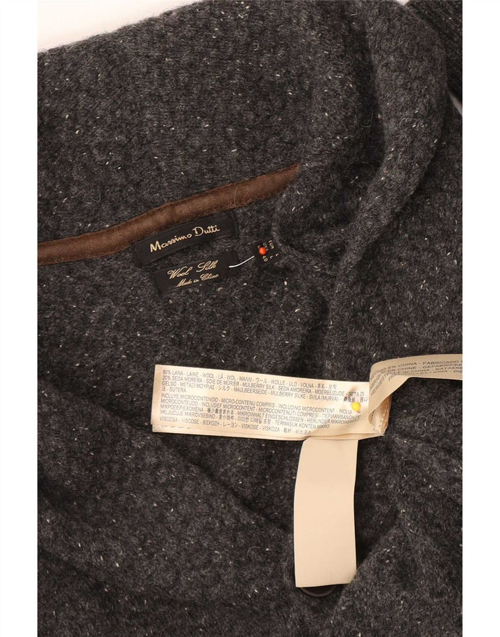 Veliki sivi vuneni muški kardigan pulover Massimo Dutti