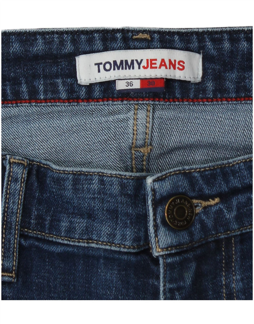 TOMMY HILFIGER Muške traperice Bootcut W36 L28 Plavi pamuk