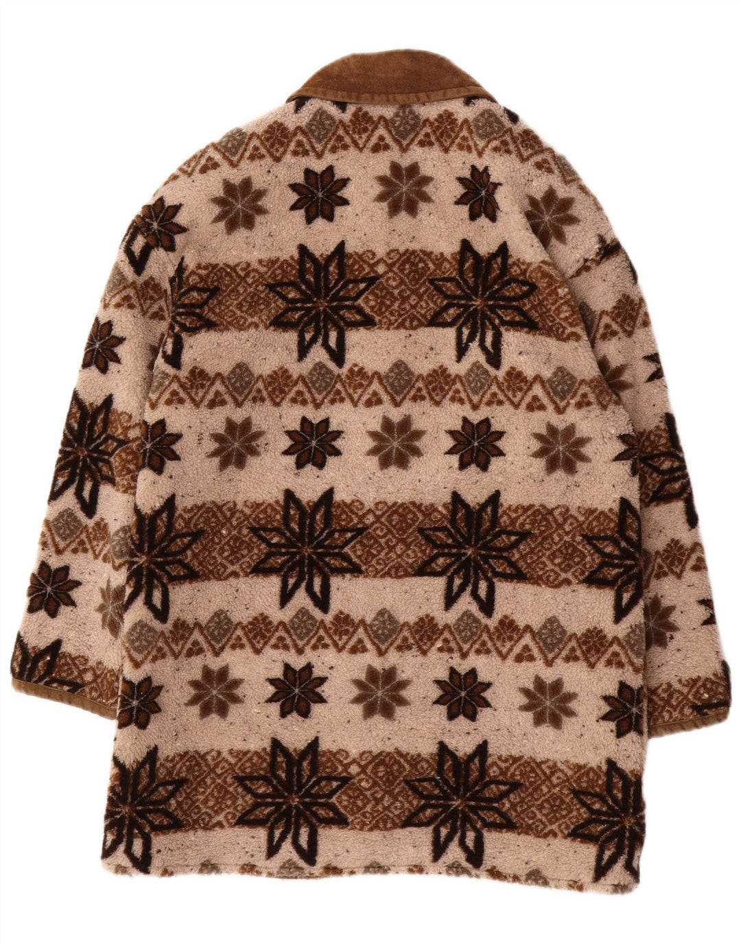 VINTAGE ženska velika vjetrovka UK 10 Small Beige Fair Isle