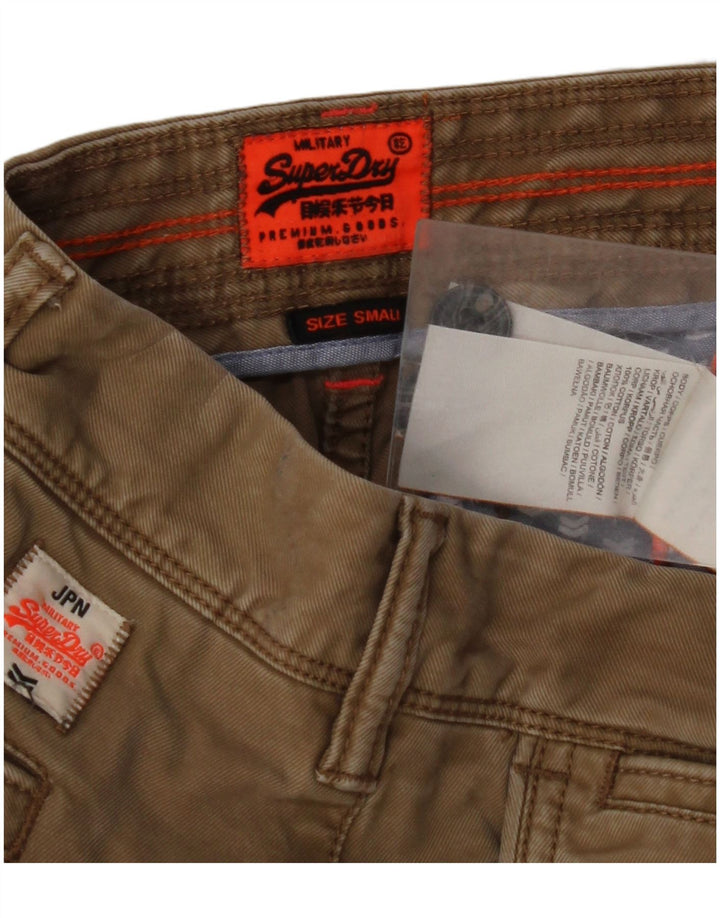 SUPERDRY muške uske chino hlače male W30 L31 smeđi pamuk