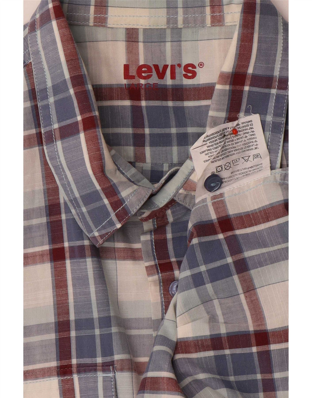 Levi's muška košulja kratkih rukava, veliki plavi karirani pamuk