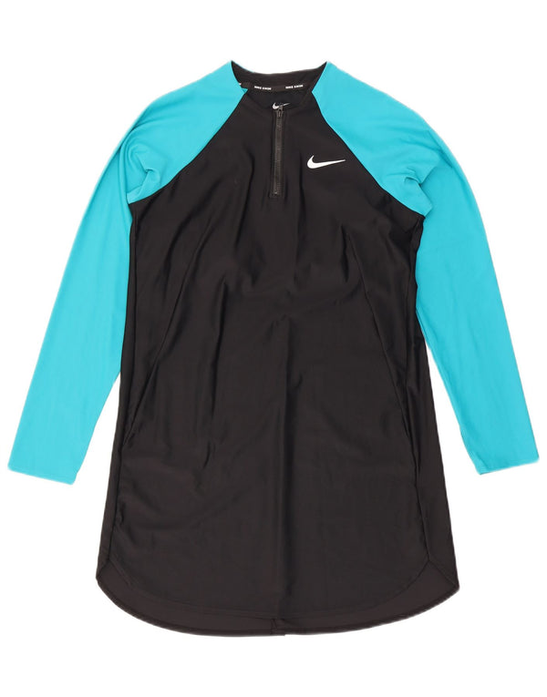 Nike Ženska majica s dugim rukavima za plivanje UK 10 Small Black Colourblock
