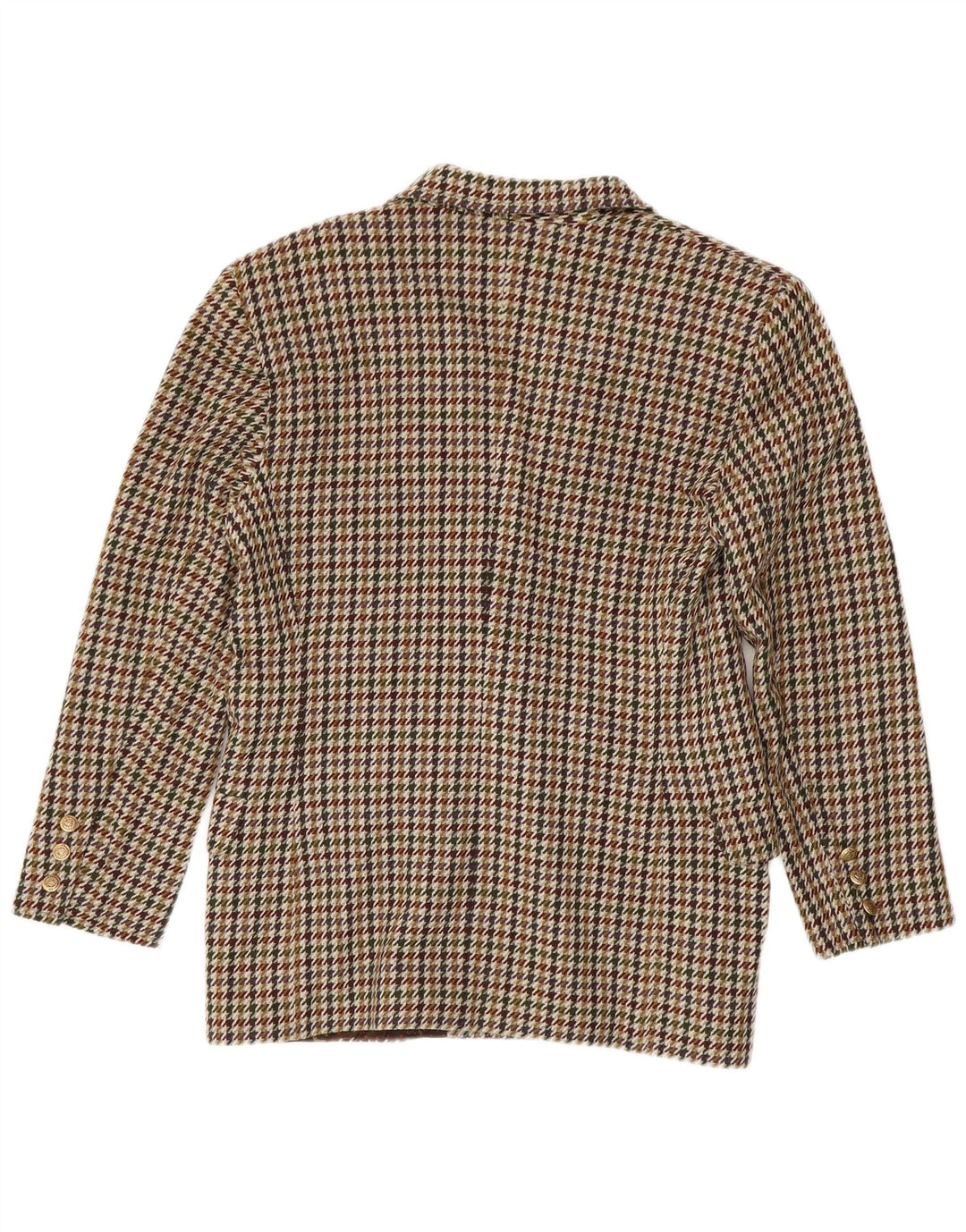 Vintage ženski sako s dvostrukim kopčanjem, US 10, velika smeđa houndstooth