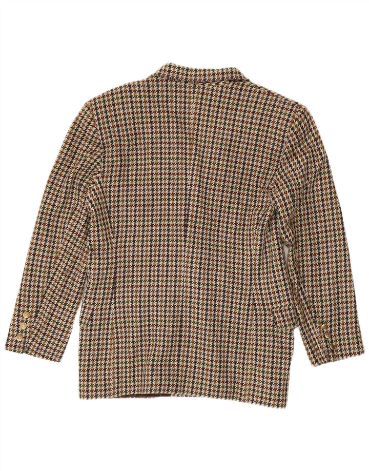 Vintage ženski sako s dvostrukim kopčanjem, US 10, velika smeđa houndstooth