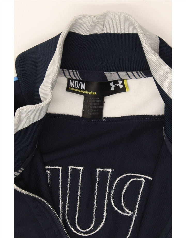 UNDER ARMOUR Mens Tracksuit Top Jacket Medium Navy Blue Colourblock Vintage Under Armour and Second-Hand Under Armour from Messina Hembry 