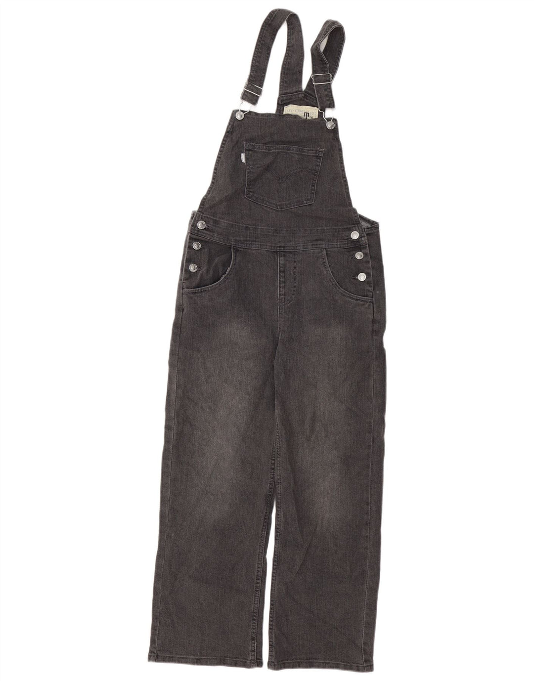 LEVI'S Dungaree za djevojčice Ravne traperice 11-12 godina W32 L24 Sivi pamuk