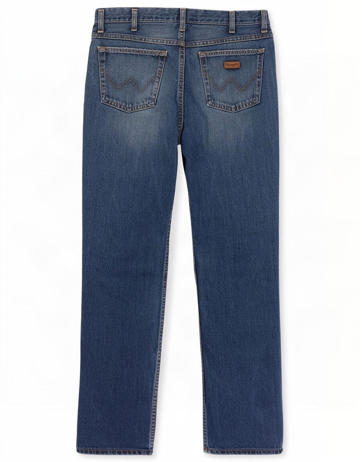 Wrangler muške ravne traperice W33 L30 plavi pamuk