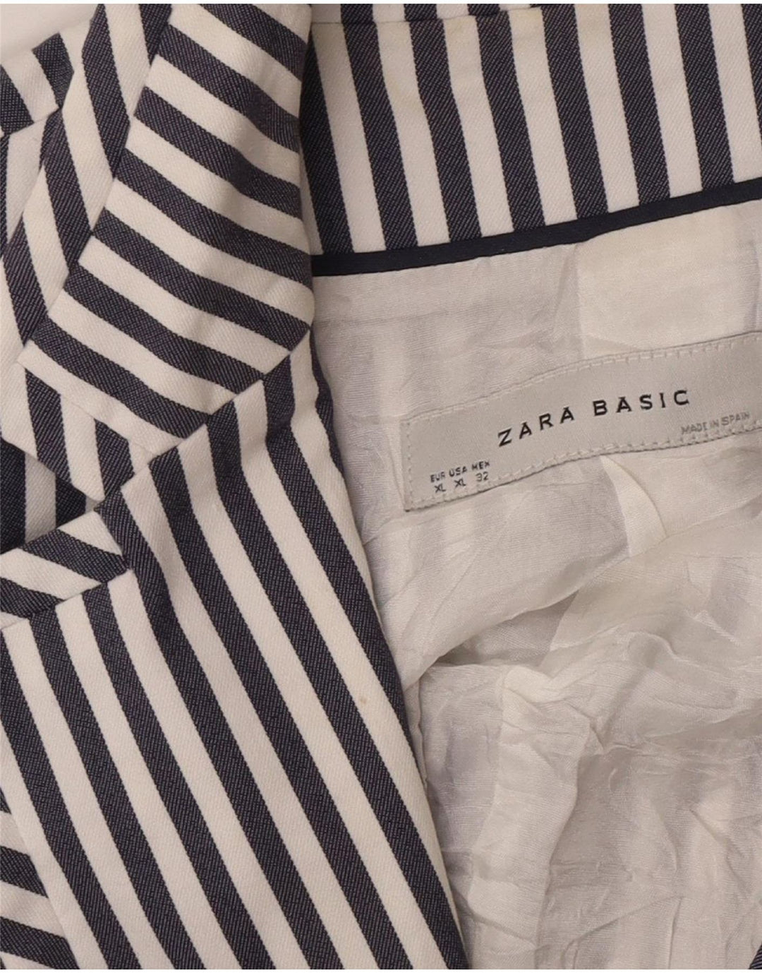 Zara ženski sako sa 2 gumba UK 18 XL tamnoplavi na pruge