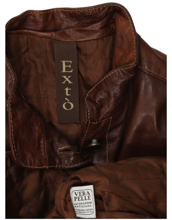 Vintage ženska kožna jakna UK 12 Srednje smeđa koža